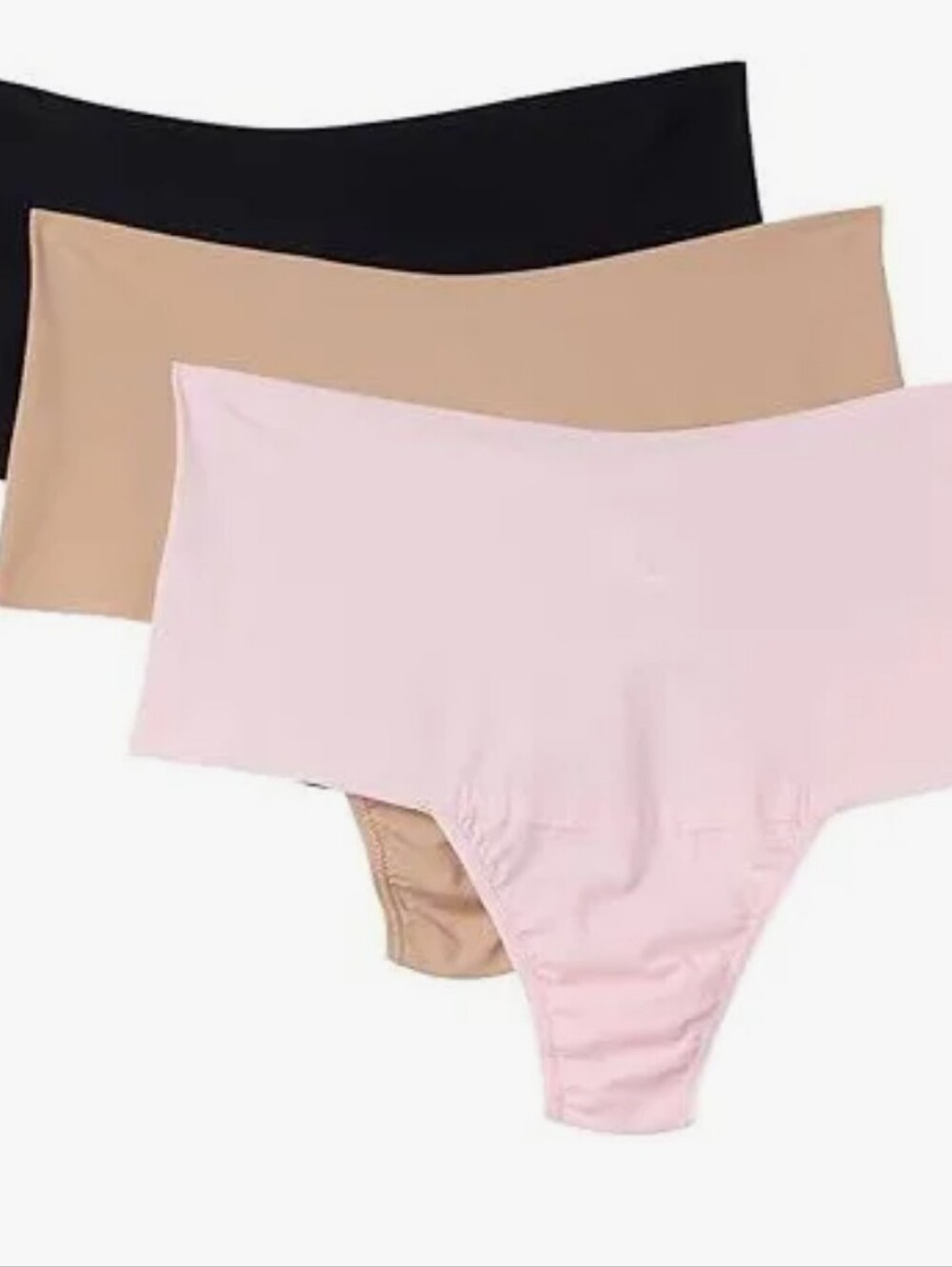 Hanky Panky 3-Pack Breathesoft Hi-Rise Thongs - Black, Pink, Nude